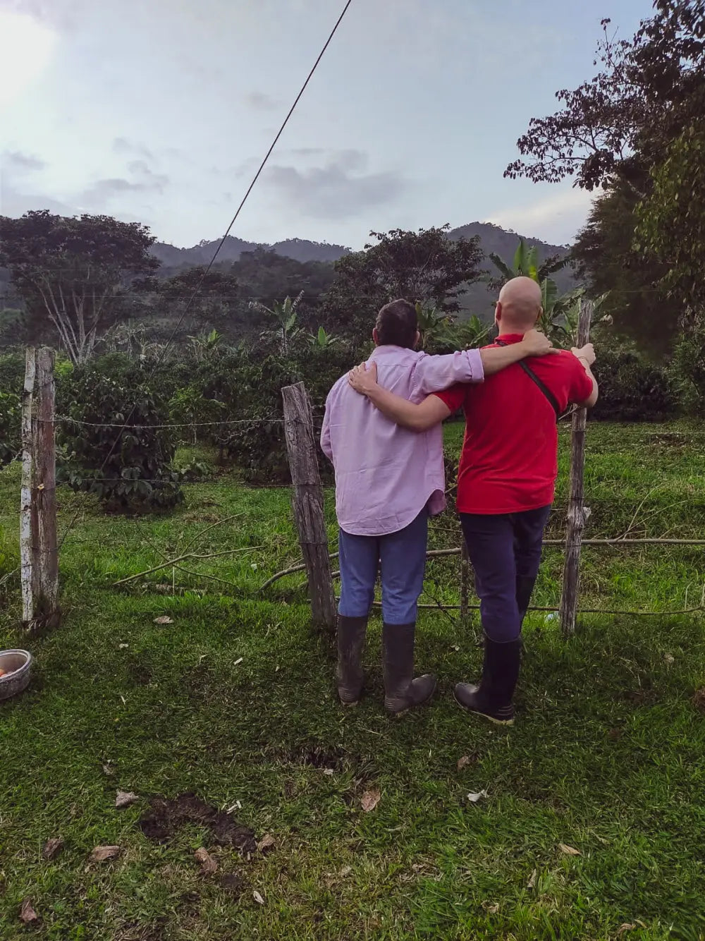 Father and son on their coffee farm in Antioquia